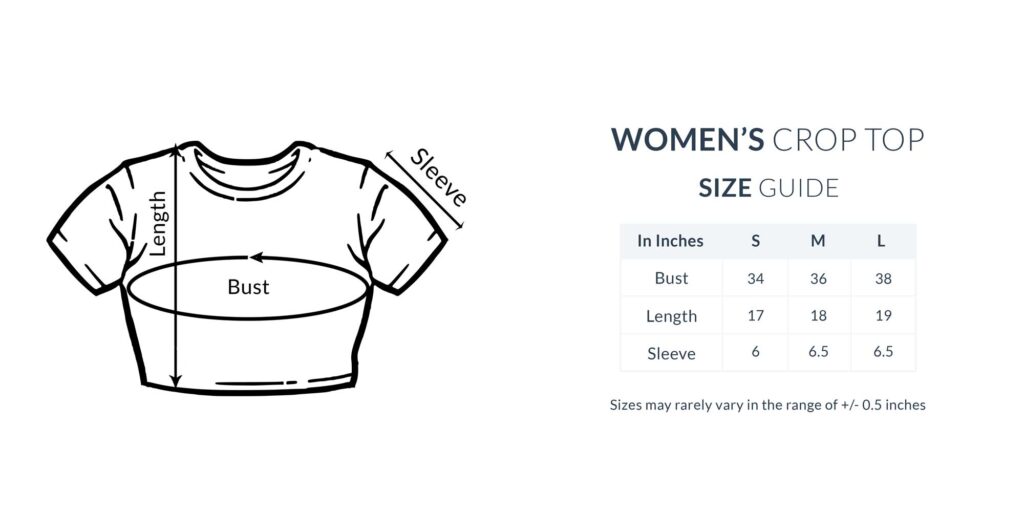 Crop Top New Size Guide