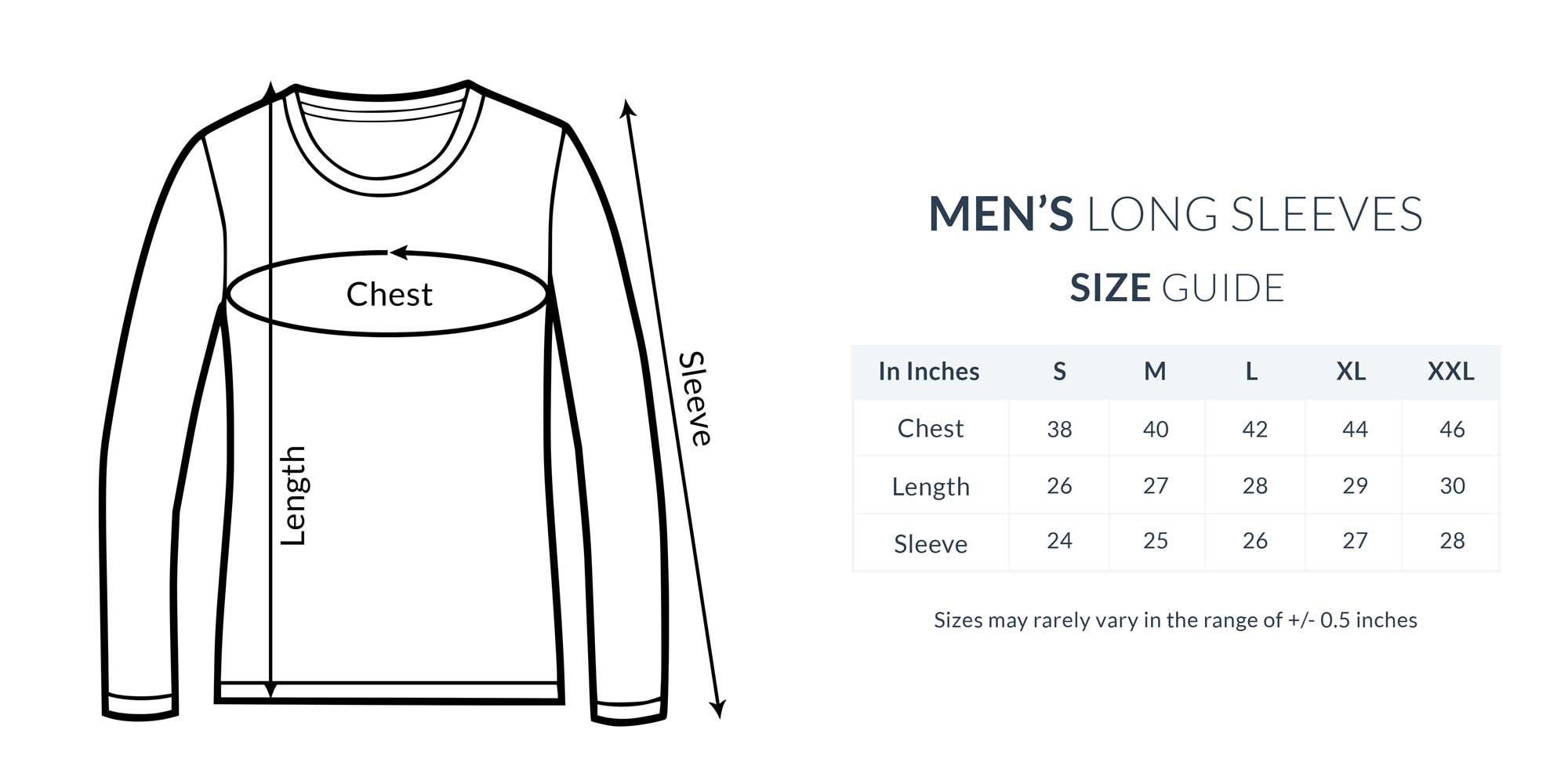 Men S Long Size Chart