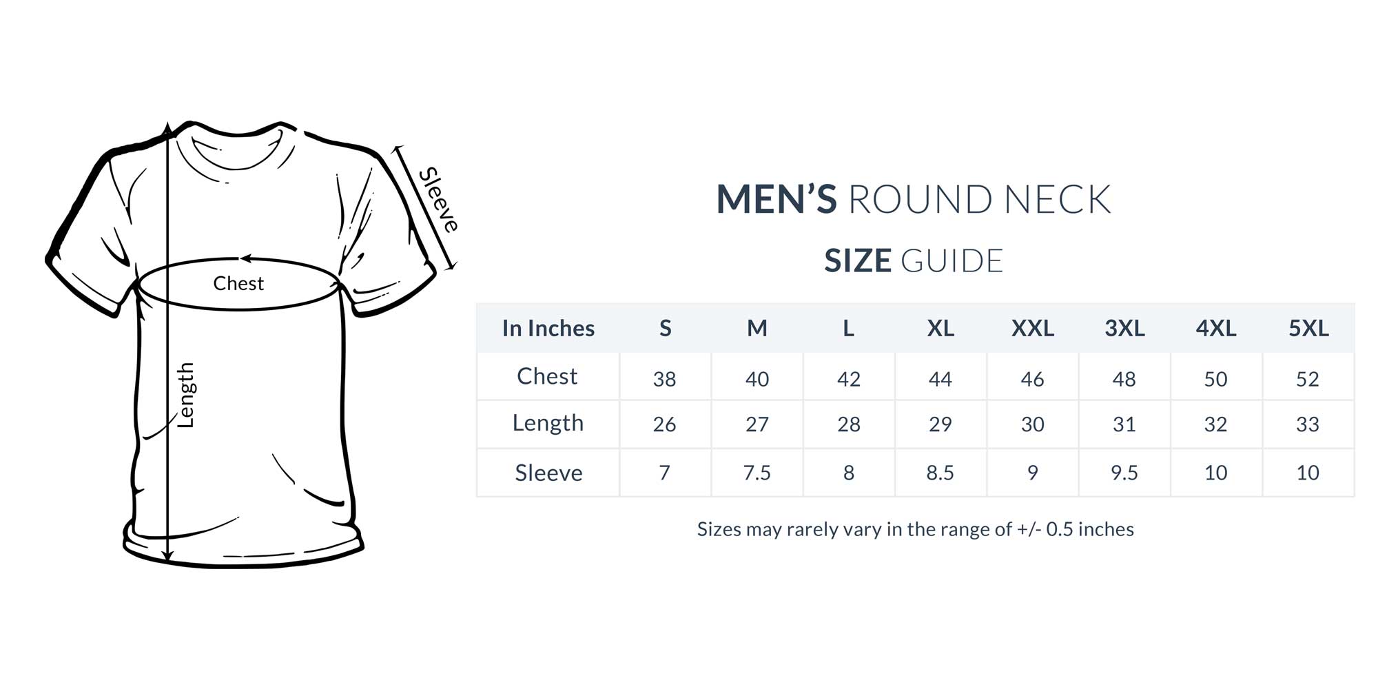 American T Shirt Size Chart