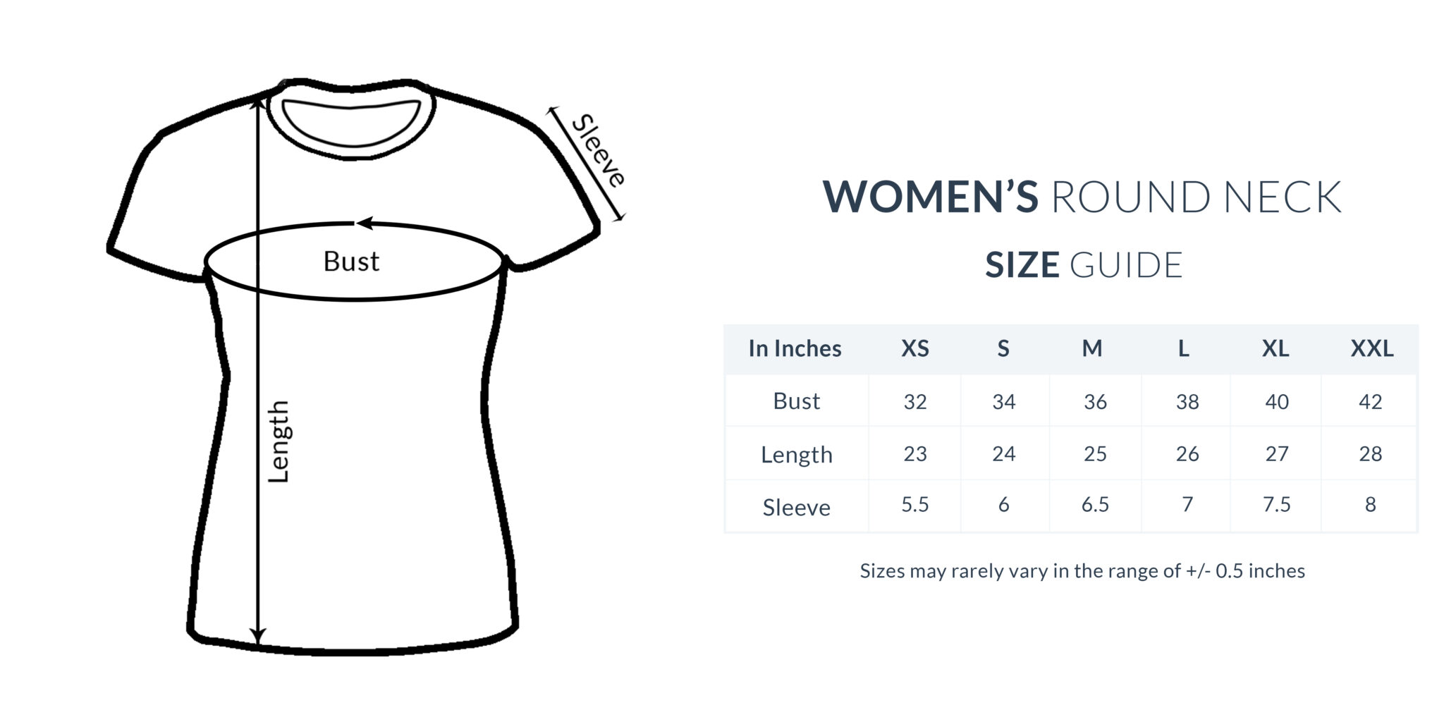 Womens Shirt Size Chart